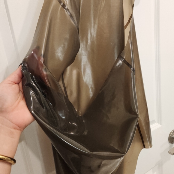 Bright & Shiny Latex swimsuit with high neck in translucent smoky black gray - Picture 7 of 8